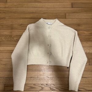Zara Cream Button-Up Cardigan